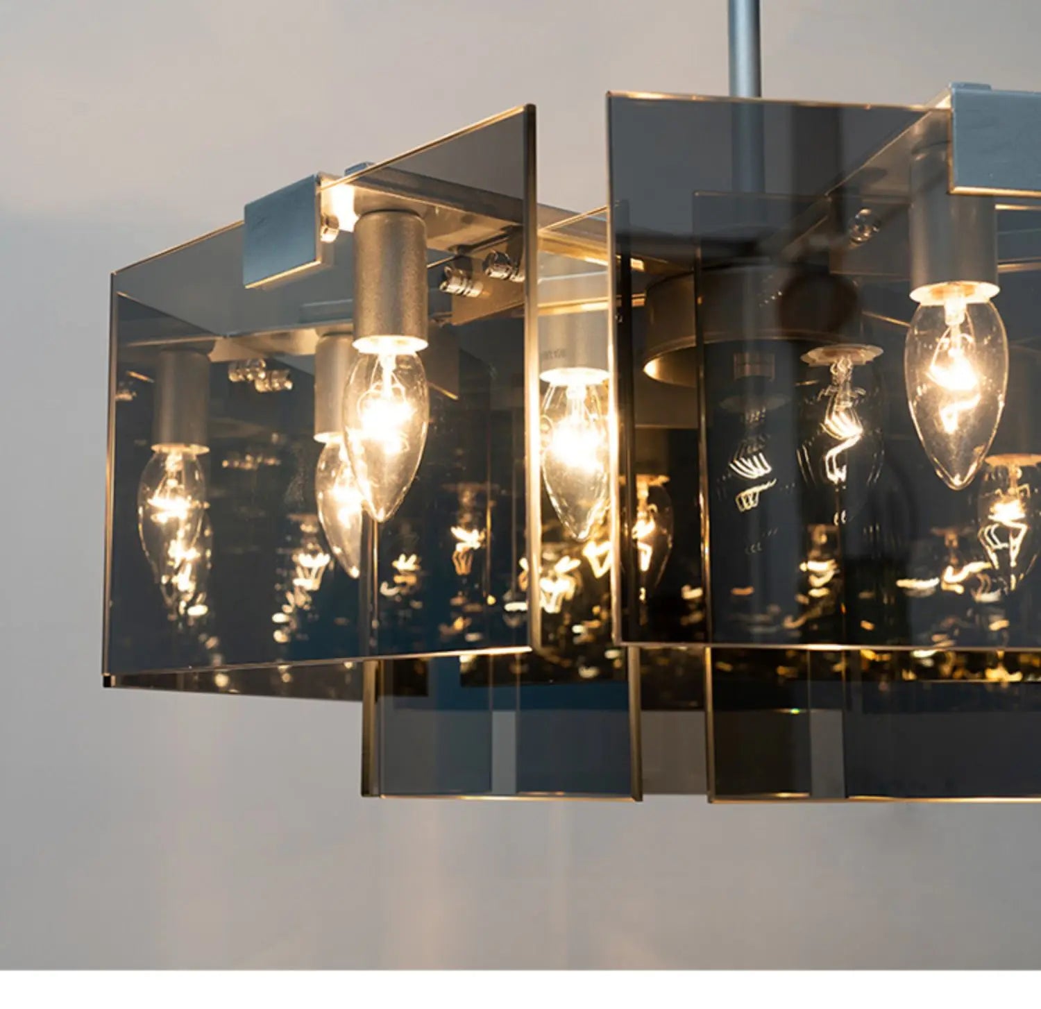 Nordic Minimalist Glass Chandelier with Black Creative Living Room  Bedroom, Dining Room, Italian Lighting Fixtures - vue 6 sur 6