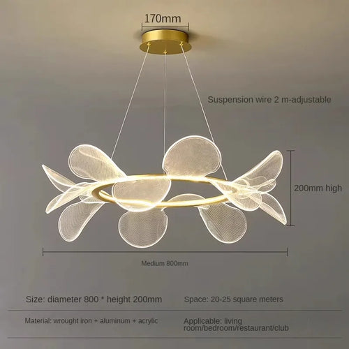 lustre en acrylique minimaliste design créatif à pétales - vue 10 sur 10