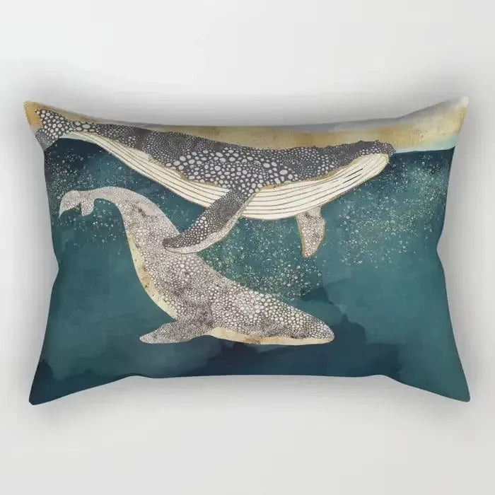 taie d'oreiller rectangulaire à rayures aquarelle décorative 30 x 50 cm