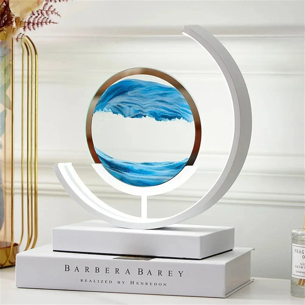 lampe à poser LED art sable pour décoration intérieure dynamique - vue 5 sur 16