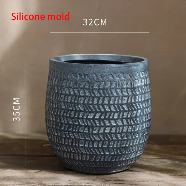 moule en silicone moderne pour pot de fleurs en béton léger et luxueux