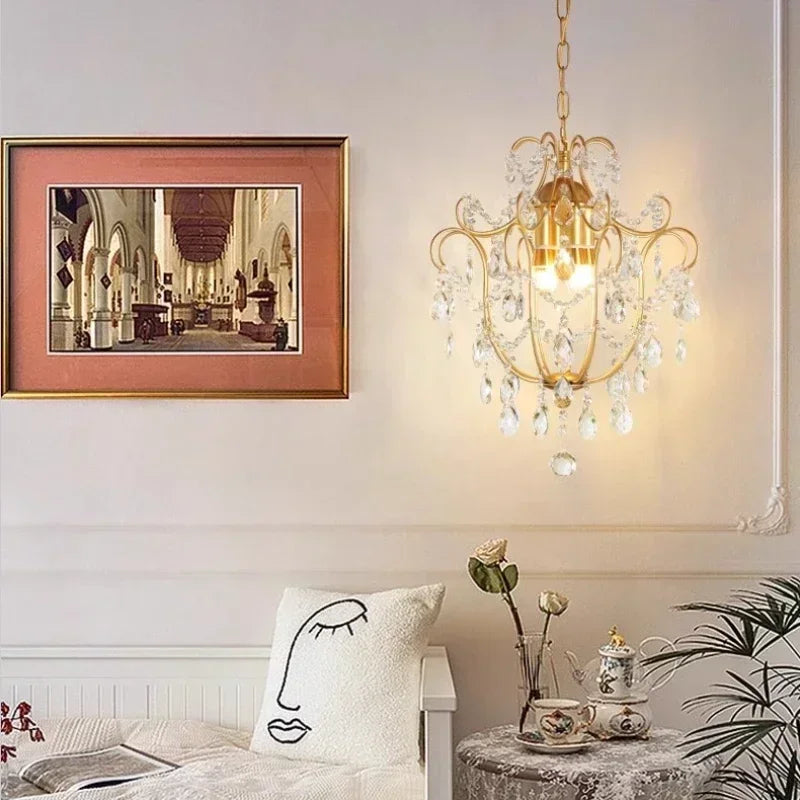 lustre led rétro en cristal pour décoration intérieure élégante