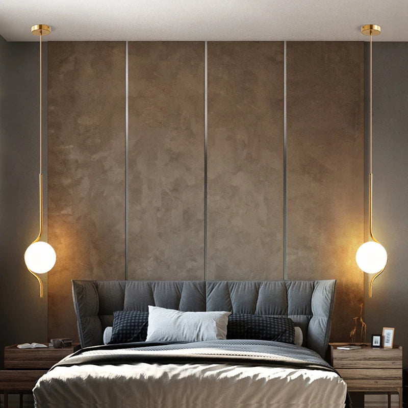 lampe suspendue verre blanc art déco câble - vue 4 sur 8