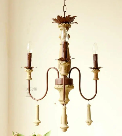 lustre industriel en résine antique avec bougeoirs à led - vue 11 sur 10