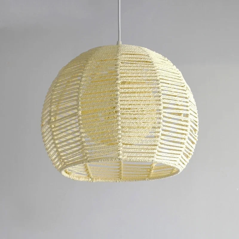 luminaire led nordique moderne en fer et corde de chanvre