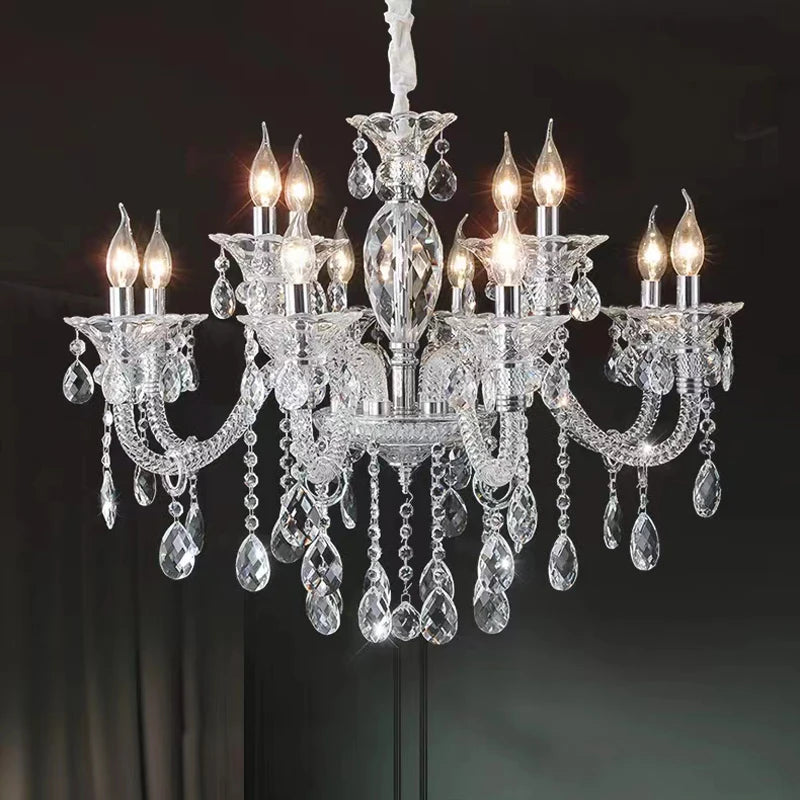 lustre moderne en verre cristal pour espace de luxe - vue 3 sur 13