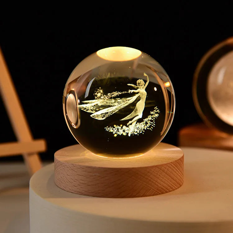 boule de cristal 3D système solaire gravé cadeau décoratif - vue 7 sur 32