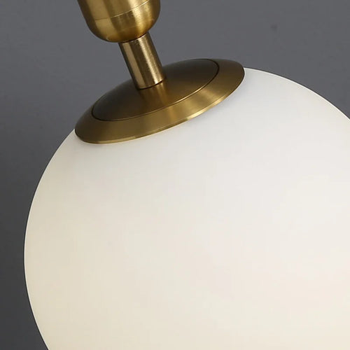 suspension moderne en verre avec ampoule en métal doré réglable - vue 6 sur 10