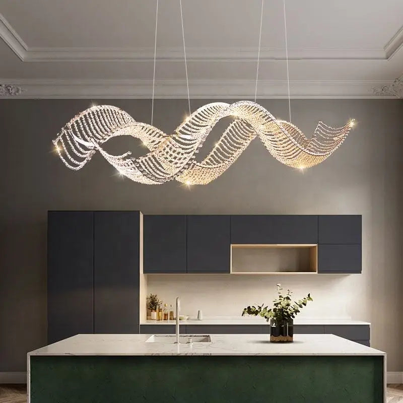 lustre de luxe moderne k9 en cristal suspendu personnalisé - vue 5 sur 9