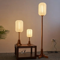lampadaire chinois vintage en bois massif éclairage décoratif intérieur