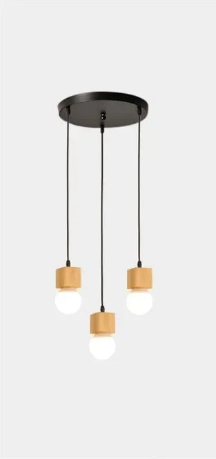 suspension vintage en bois de chêne design moderne - vue 10 sur 15