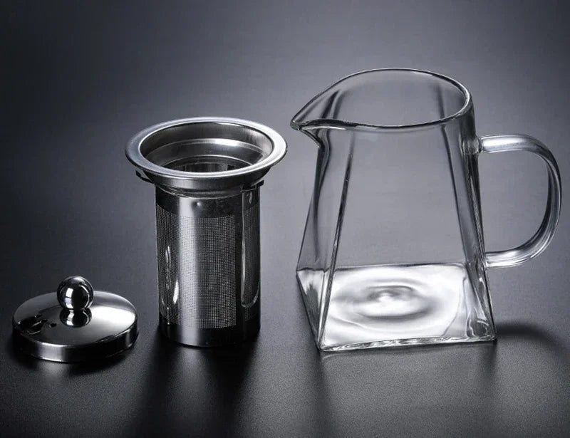 Théière verre résistant avec infuseur inox transparente élégante - vue 7 sur 11