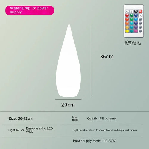lampadaire de jardin solaire étanche en forme de goutte d'eau - vue 9 sur 14