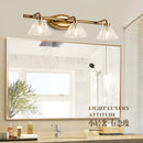 applique murale vintage led 2 ou 4 têtes abat-jour bronze clair