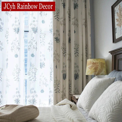 Rideau moderne motif feuilles pour salon chambre - vue 4 sur 7