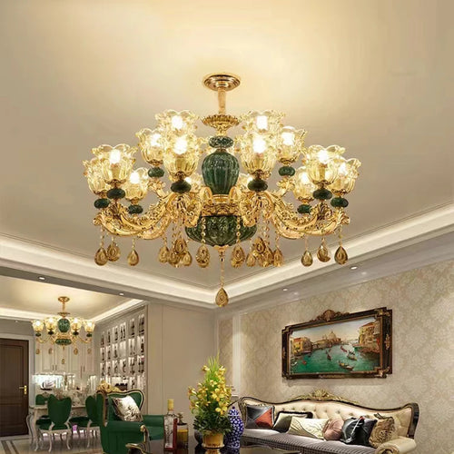 lustre en cristal léger pour décoration élégante et raffinée - vue 4 sur 15