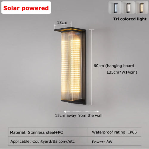 applique murale solaire étanche pour éclairage extérieur nocturne