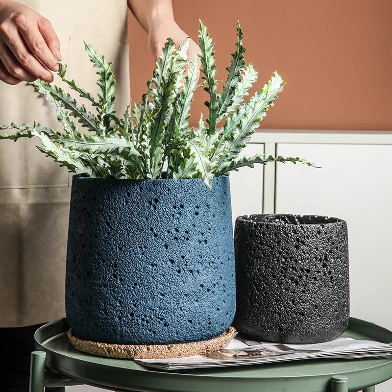 pot de fleur moderne en ciment pour décoration intérieure et extérieure - vue 4 sur 19