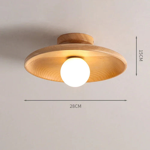 lampe de plafond led en bois moderne suspendue - vue 7 sur 12