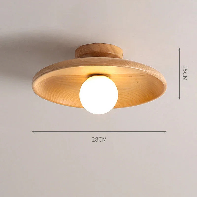 lampe de plafond led en bois moderne suspendue - vue 6 sur 12