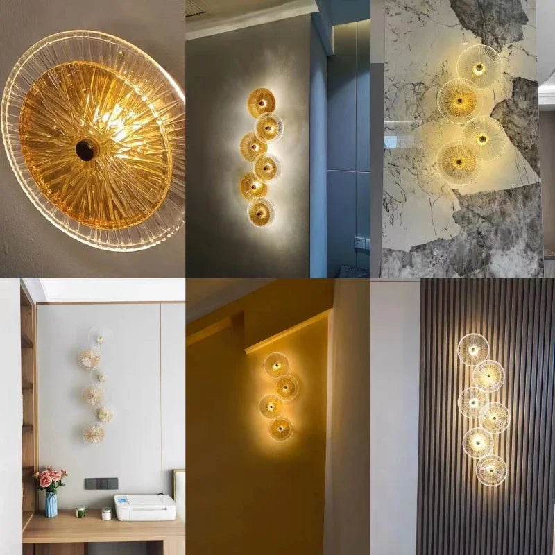 Applique moderne salon fond décoration créative couloir chambre restaurant verre lumières Led applique couloir éclairage