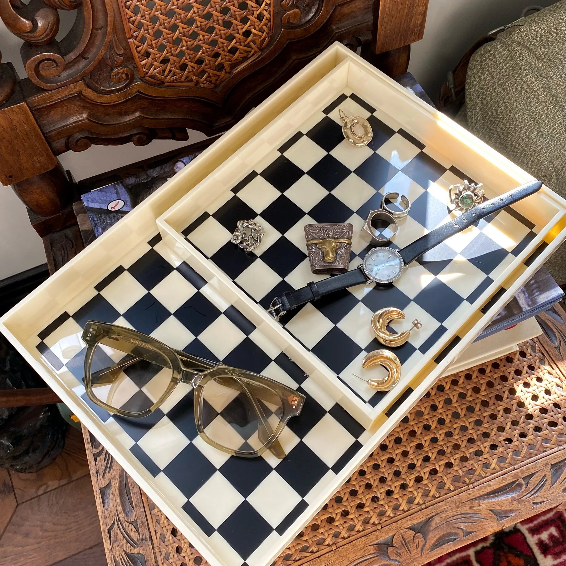 plateau de rangement décoratif pour bijoux et objets - vue 3 sur 8