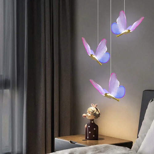 Suspension LED papillon en acrylique au design moderne