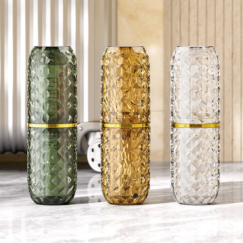 gobelet de voyage léger et luxueux motif diamant portable pour soins dentaires - vue 2 sur 8