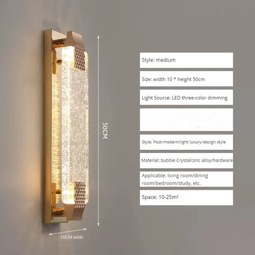 applique murale led bulle cristal moderne luxe décoration - vue 14 sur 16