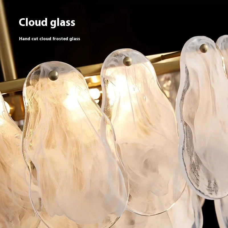 suspension en verre gourde motifs nuages style franco-américain - vue 6 sur 9