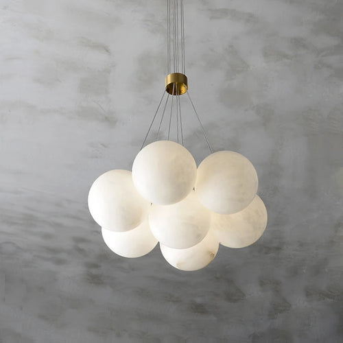 Lustre LED en forme de lune pour décoration de villa de luxe - vue 5 sur 6