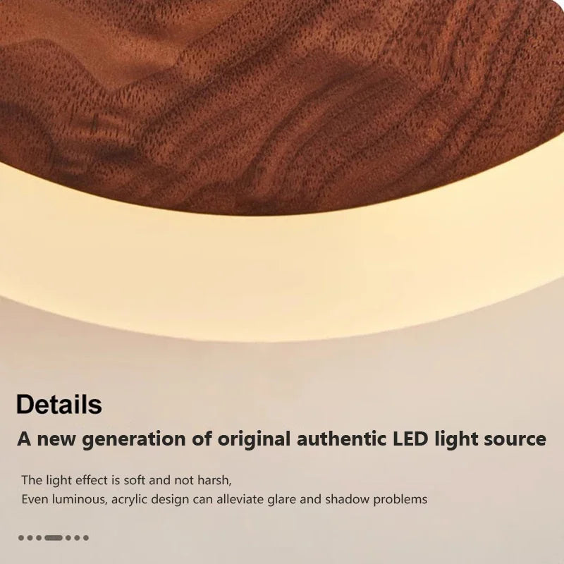 applique murale LED nordique en noyer pour décoration intérieure moderne - vue 5 sur 8