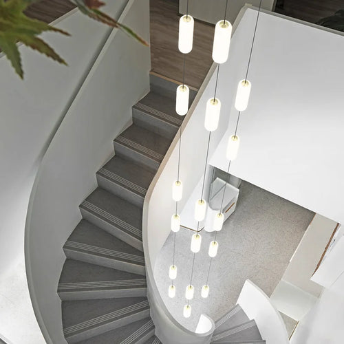 lustre led nordique pour escalier duplex penthouse villa