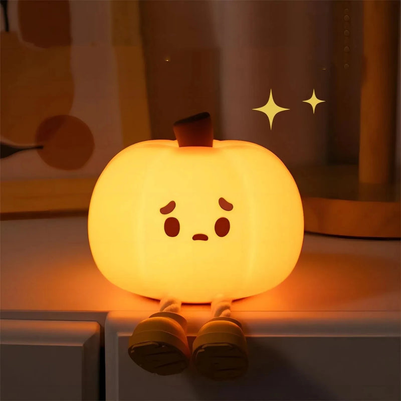 veilleuse led citrouille mignonne en silicone rechargeable usb