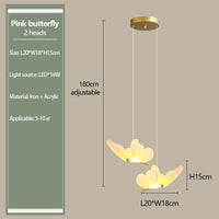 lustre papillon transparent design nordique suspension led