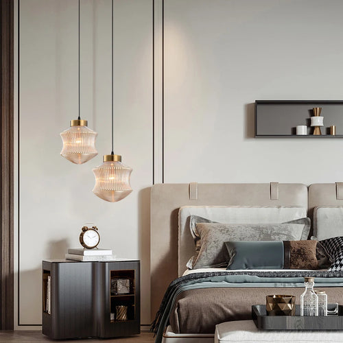 suspension en verre teinté pour décoration intérieure moderne - vue 3 sur 8