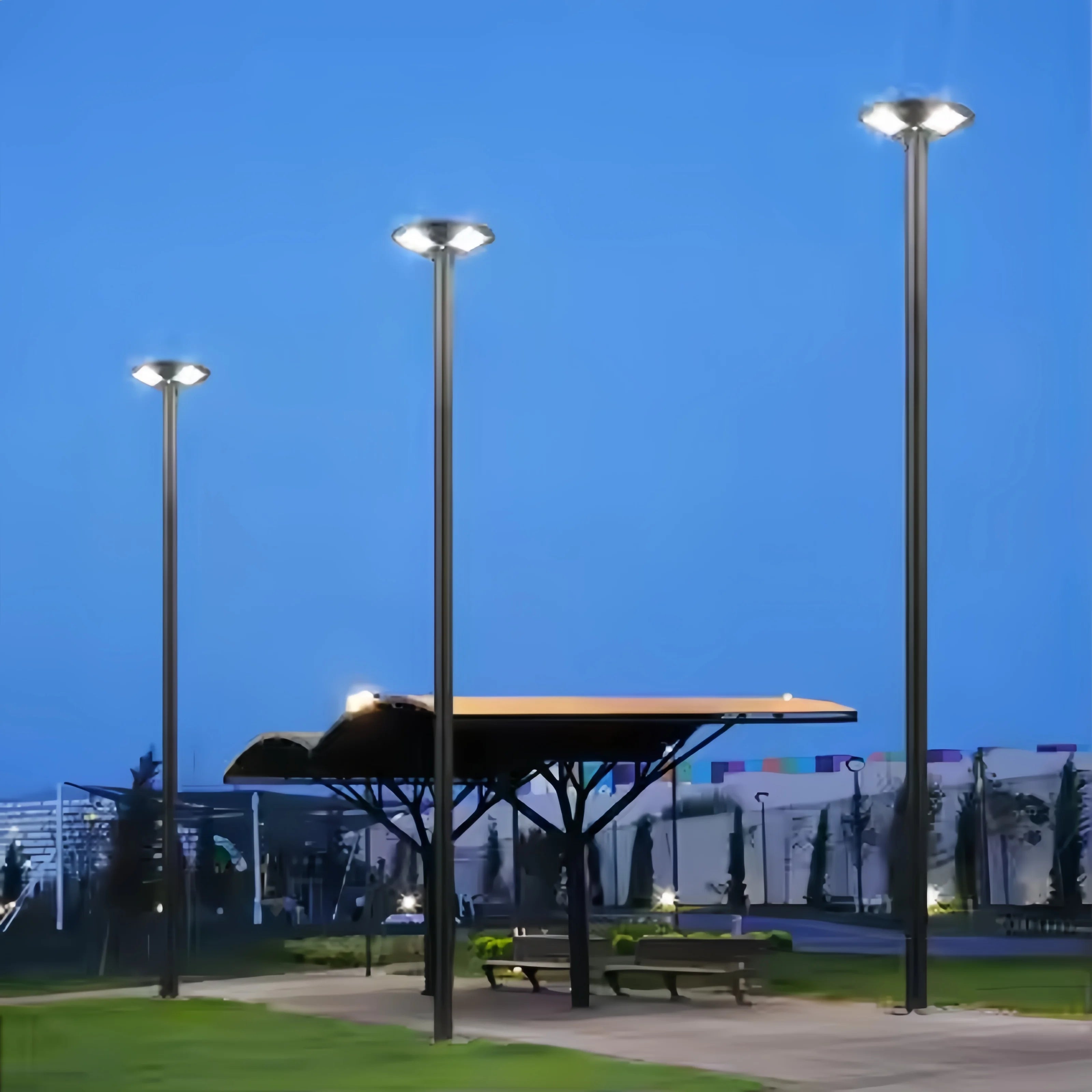 lampe solaire ronde pour jardin et éclairage extérieur - vue 6 sur 17