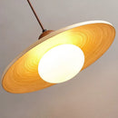 Suspension de style japonais rétro en bois led