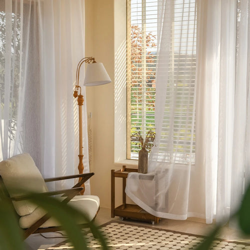 Voilage tulle léger moderne pour fenêtre salon chambre