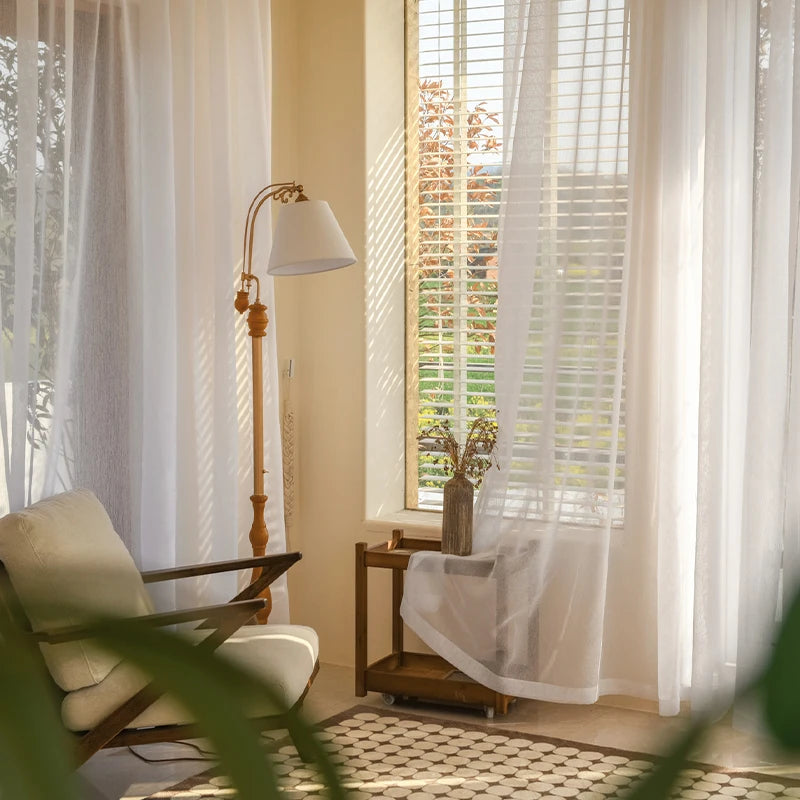 Voilage tulle léger moderne pour fenêtre salon chambre - vue 5 sur 7