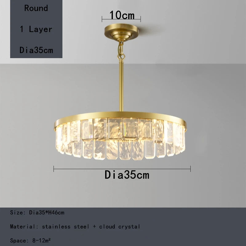 lustre en cristal multicouche nuage et brume pour hôtel avec corps en acier - vue 9 sur 15