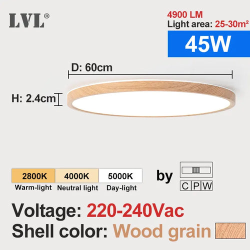 plafonnier plat design en bois doré carré moderne pour intérieur - vue 16 sur 16
