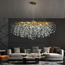 lustre en cristal doré design nordique à led décoratif