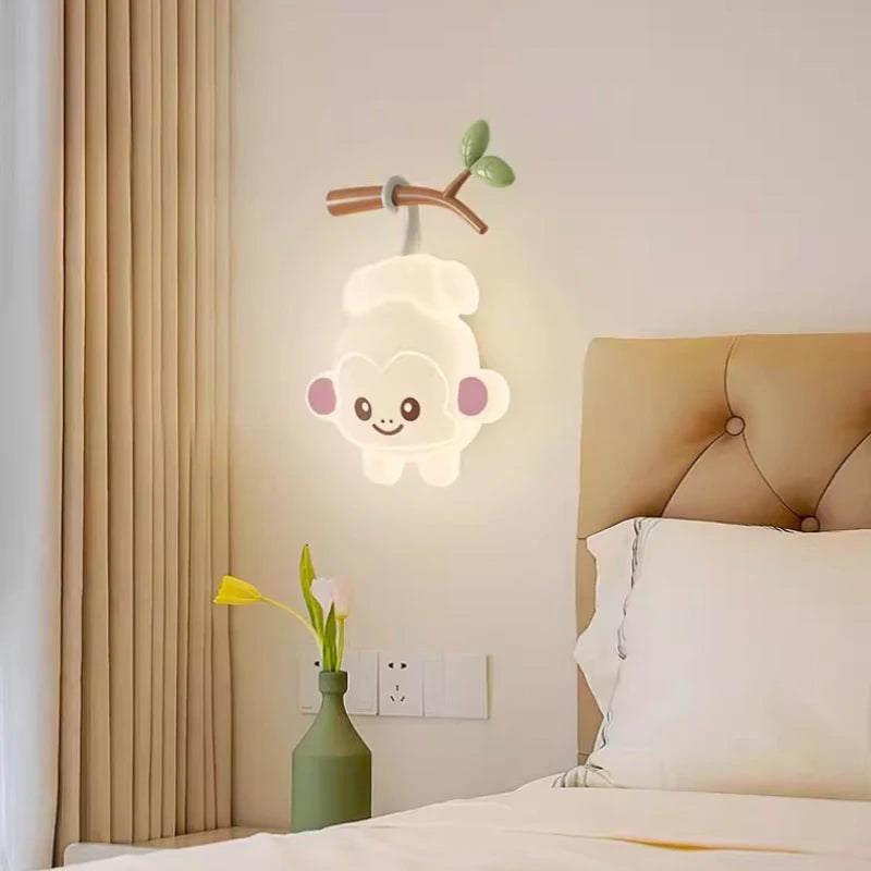 applique murale led ours dessin animé pour chambre d'enfants