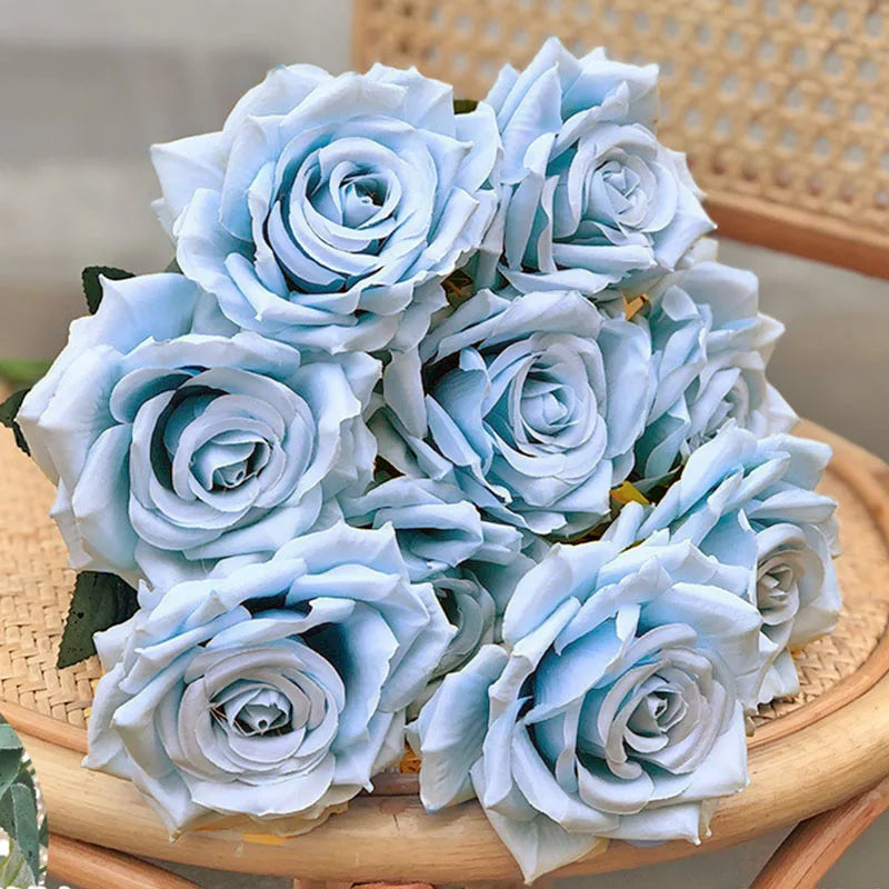fleurs de roses artificielles bouquet décoration pour la maison et bureau - vue 5 sur 14