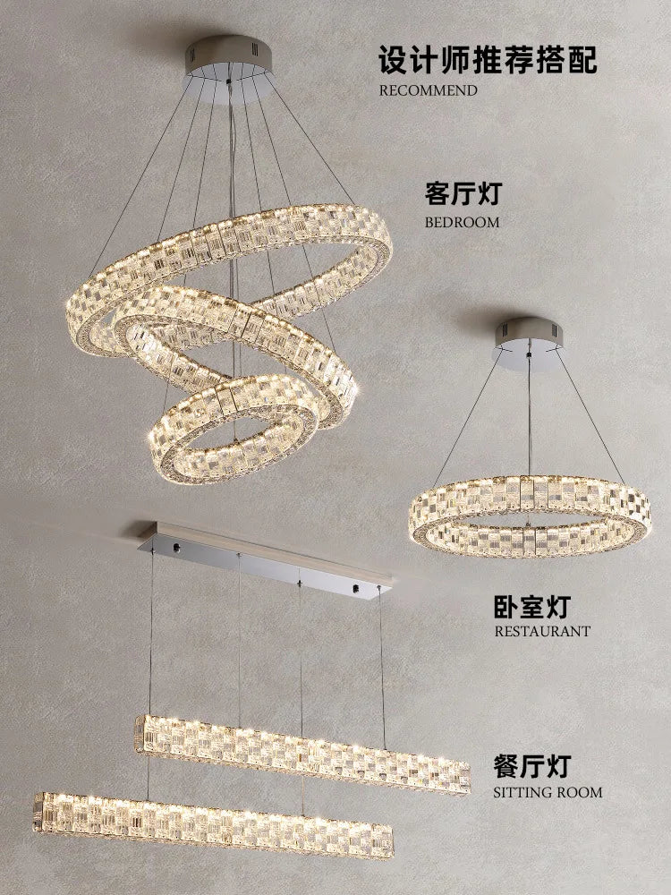 lustre en cristal postmoderne pour bar et salon - vue 5 sur 8
