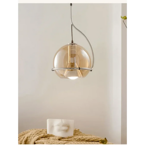 lustre boule de verre nordique style rétro pour restaurants et cafés - vue 4 sur 8