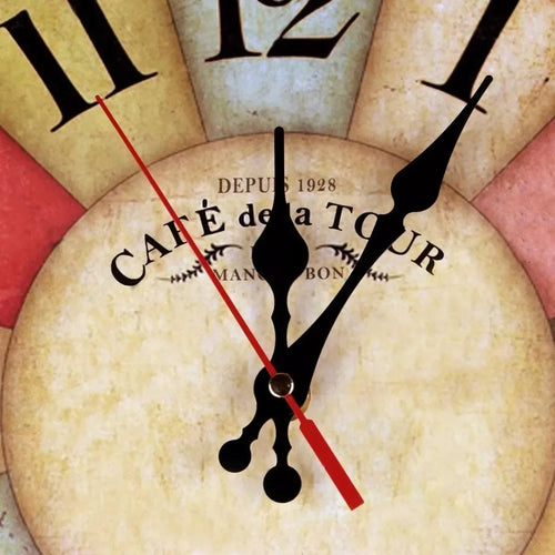 horloge murale en bois épais style ferme pour décoration rétro - vue 5 sur 6