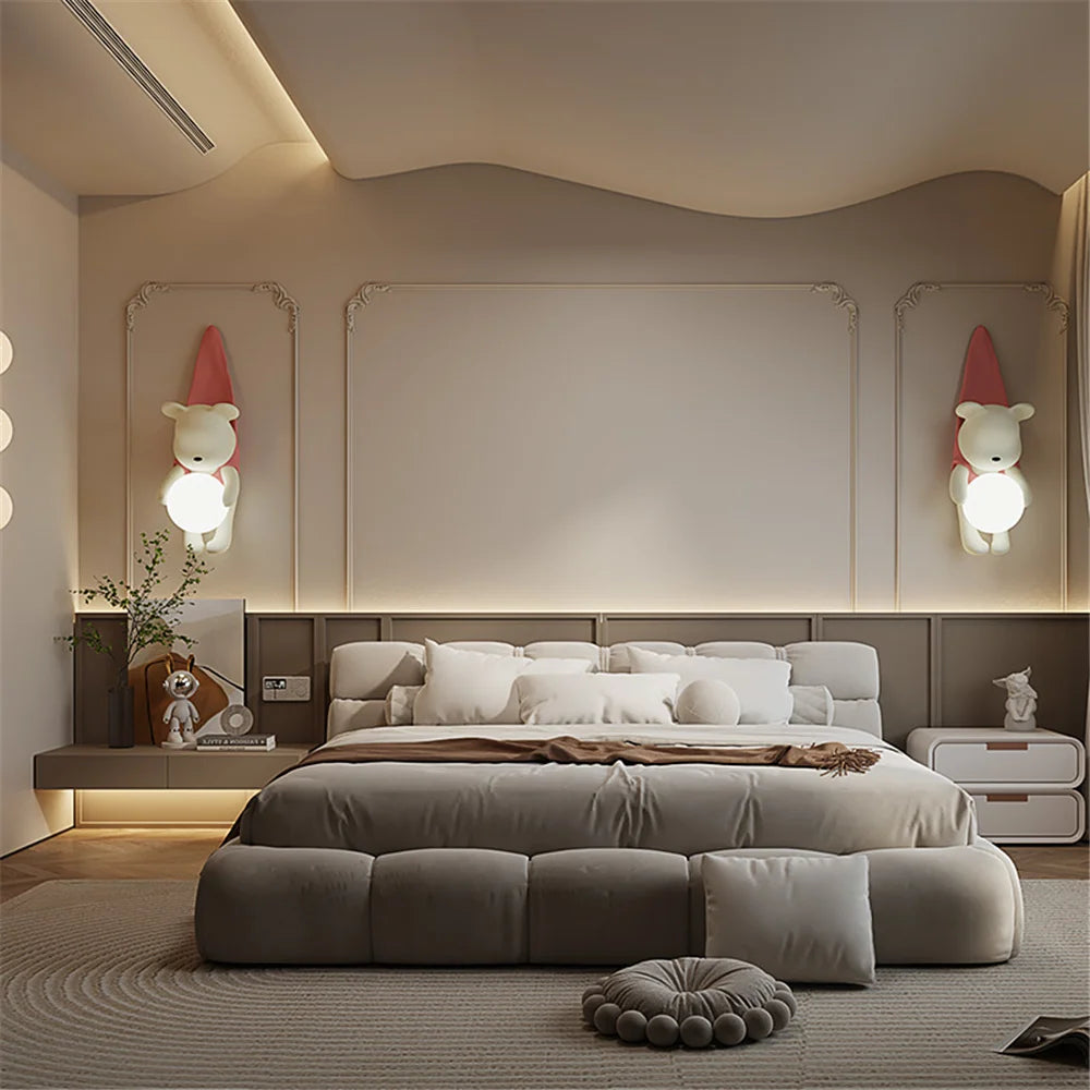 applique murale led en résine style coréen pour décoration intérieure - vue 5 sur 7