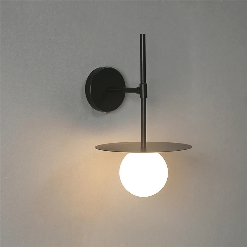 applique murale circulaires en fer et verre led personnalisables - vue 2 sur 8